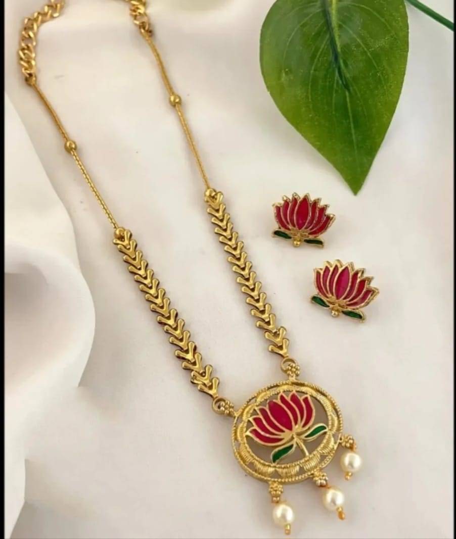 LOTUS  CHAIN WITH EARRINGS